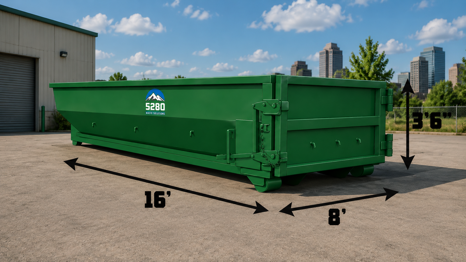 12 yard dumpster rental on residential property in Denver